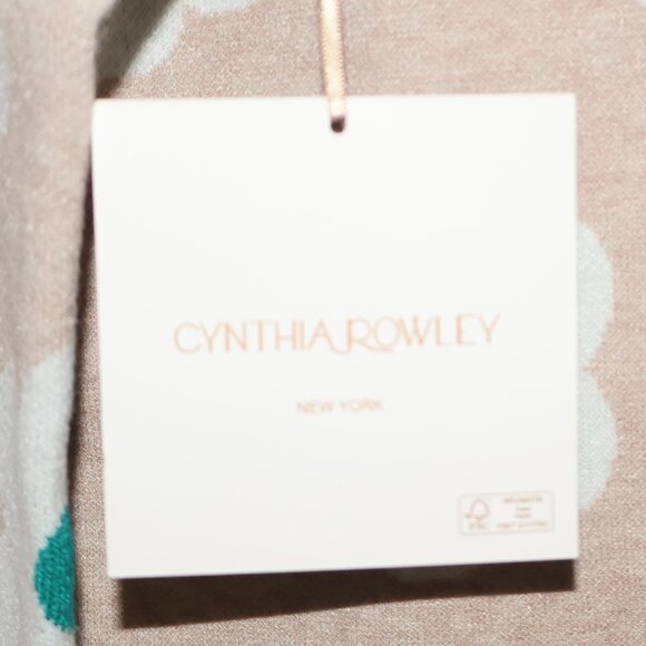 NEW CYNTHIA ROWLEY Double Knit Floral Crew Neck Sweater Large - Picture 4 of 5